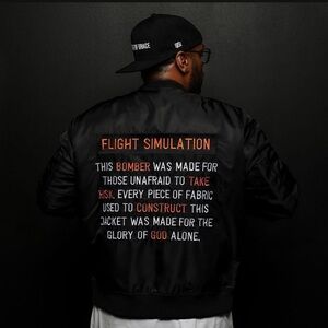 Art of Homage AOH Flight Bomber Jacket Christian Streetwear Mens Size Medium